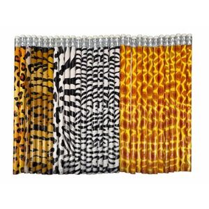 Lot of 32 Animal Print Pencils Giraffe, Zebra, Leopard, Tiger, Cow All NEW